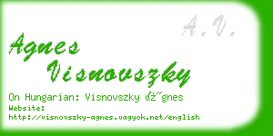 agnes visnovszky business card